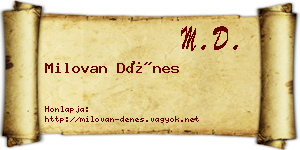 Milovan Dénes névjegykártya